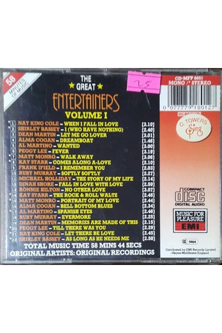 Plak Değildir Cd Dir Cd The Great Entertainers Volume 1 Cd