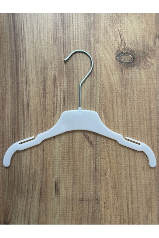 30adet-26cm Beyaz Bebek Kıyafet Askısı Beyaz