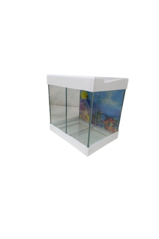 Betta Akvaryumu İki Bölmeli 20 Cm 5 Litre Beyaz Renk