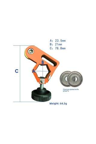 Youmex Jm-l1022 Seramik Tahta Kesici, 22mm Büyük Tekerlekli Tam T Tipi, 3-12mm Kalınlık, 2 Titanyum Kaplı Tekerlekli Yüksek Hassasiyetli