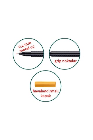 Grip Finepen 0.4 Mm 5 Renk Neon Fineliner 1 Paket Faber Keçe Uçlu