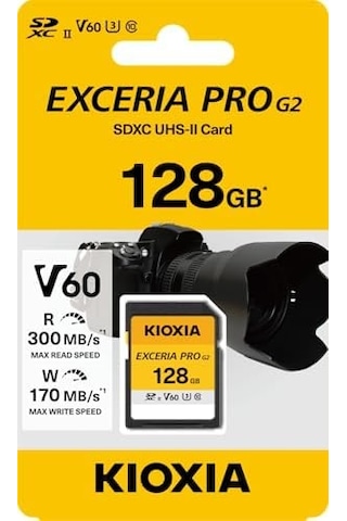 Excerıa Pro G2 128gb Sdxc Uhs-ıı Hafıza Kartı - V60 U3 C10-300mb/s Okuma 170mb/s Yazma - 8k 4k Video Kayıt - İçerik Üretimi