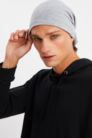 Erkek 4 Fonksiyonlu Koruyucu Pamuklu, Esnek, Terletmez, Bandana, Boyunluk, Maske - Tek Ebat / Açık Gri Açık Gri