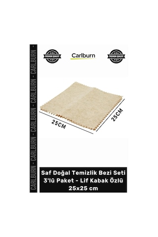 Özel Üretim Ekolojik Mutfak Saf Doğal Temizlik Bezi Seti 3'lü Paket Lif Kabak Özlü 25x25 Cm Diğer