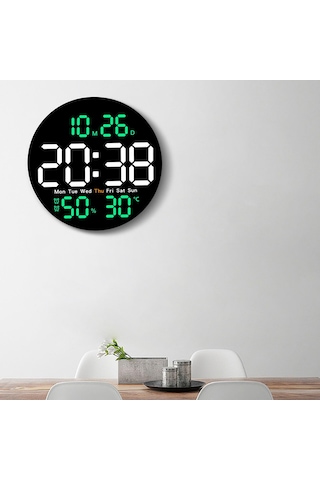 Homyl Led Duvar Saati, Dijital Saat, Çocuklar Yetişkinler Yeşil