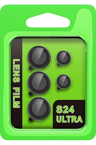 Samsung Galaxy Uyumlu S24 Ultra Raze Metal Kamera Lens - Siyah Diğer