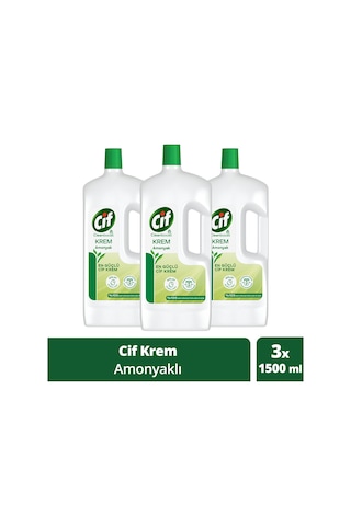 Cif Krem Amonyaklı Yüzey Temizleyici 3 x 1500 ML