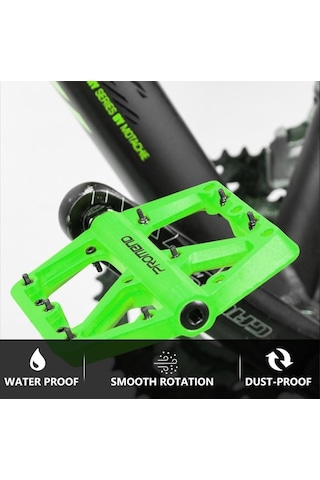 Promend Renkli Platform Pedal Mtb Freeride Kaymaz Rulmanlı Plastik Pedal Ultra Hafif Pembe Renk