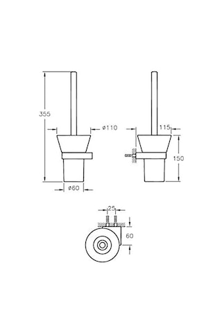 VitrA Artema Diagon A44437 Tuvalet Fırçalığı, Krom