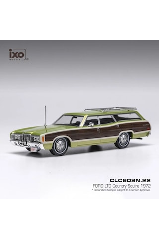 1:43 Ölçek Ixo 1972 Ford Ltd Country Squire Diecast Metal Minyatür Model Araba 10cm