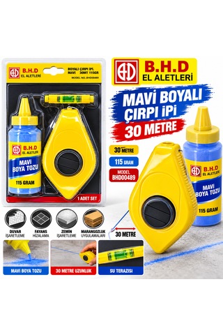 B.h.d Mavi Boyalı Çırpı İpi 30 Mt 115 Gram Ürün Kodu : Bhd00489