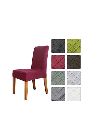 Reedark Yıkanabilir Kısa Sandalye Kılıfı - Elastik Kumaş, 45-60cm, Şarap Kırmızısı Diğer