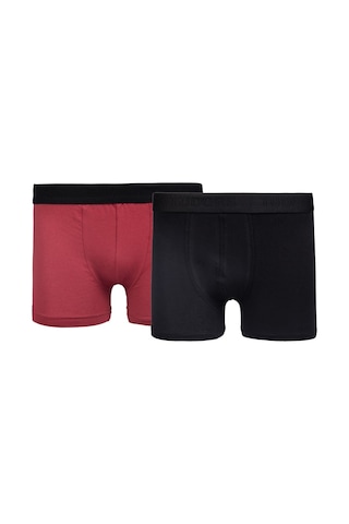 Tudors 27764 Erkek Boxer 2'Li Bordo - Siyah