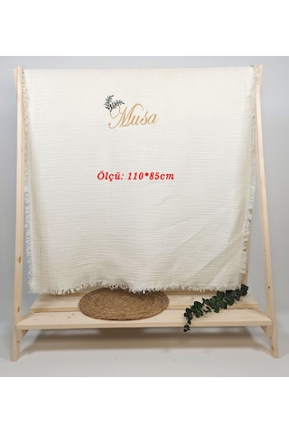 Gros Shop 4 Katlı Müslin %100 Pamuk Çok Amaçlı Bebek Battaniyesi-kişiye Özg Diğer Çok Renkli