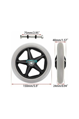 Novahub 2 Adet 6'lık Gri Yedek Lastik Tekerlek Sandalye/yürütücü İçin -