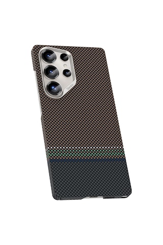 Galaxy S25 Ultra Kılıf Magsafe Uyumlu Karbon Fiber Benks Prestige Armorair Kevlar Kapak Gold