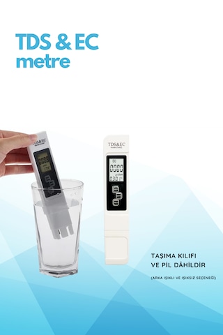 Novasmart Tds & Ec Su Ölçer Tds Metre - Dijital Su Kalite Test Cihazı Hidroponik, Akvaryum Ve Içme Suyu Ölçüm İletkenlik Ve Tds Ölçerler