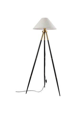 Tr Cosby Tripod Lambader, Metal Gövde, Kumaş Şapka, Siyah-gold, 45x143 Cm