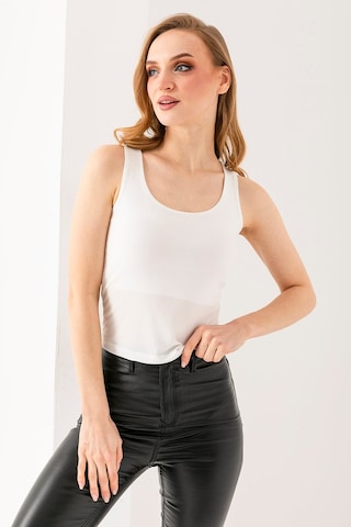 Giysa Kadın Askılı Bisiklet Yaka Basic Bluz Beyaz - 25y 2409 Beyaz