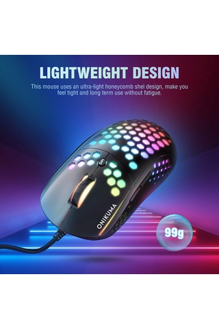 Onikuma CW903 RGB Aydınlatmalı Kablolu Optik Oyuncu Mouse