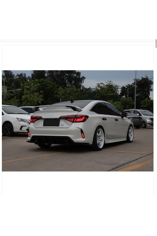 Civic Fe1 İçin Uyumlu Type-r Spoiler İnci Beyaz - Piano Black