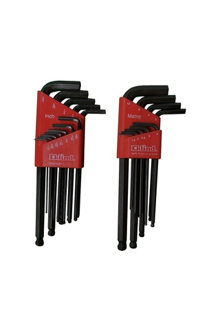 Tool 13221 Bilyalı Altıgen L-anahtar Allen Anahtarı Kombo- İnç/mm 2 Set 21 Parça