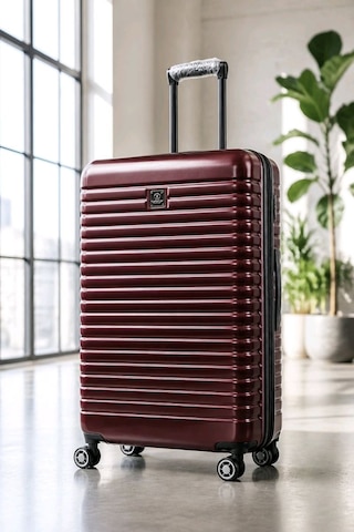 Albatros Monalisa Home Nippon Lüks Bordo Renk Büyük Boy Valiz Mavi - Siyah