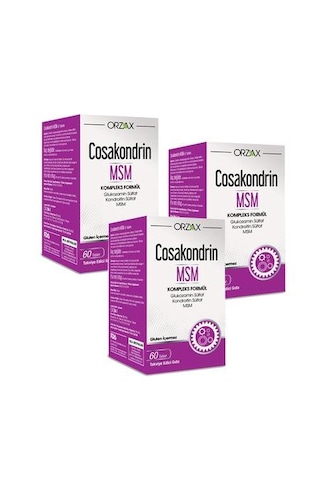 Orzax Cosakondrin Msm 60 Tablet 3 Adet