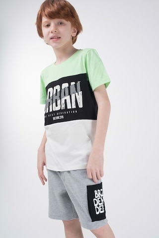 Brz Kids Kontrast Renkli Baskılı Erkek Çocuk Kısa Kollu T-Shirt Çok Renkli