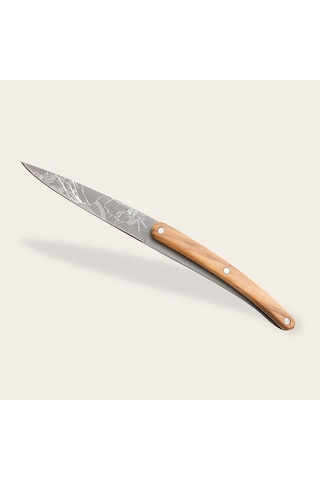 2 Deejo Paring Knives, Olive And Coral Wood / Japonese