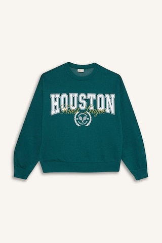 Defacto Kız Çocuk Relax Fit Bisiklet Yaka Baskılı Sweatshirt E8894a825augn1116 Yeşil