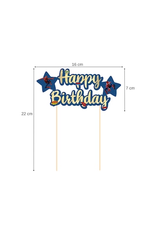 Örümcek Adam Temalı Happy Birthday Kaligrafi Pasta Üstü Süs Tüm Yaşlar