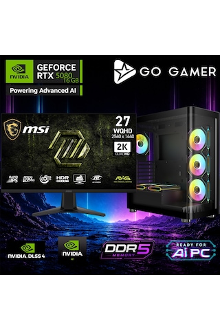 Go Gamer E736D ULTRA 7 270K PLUS 128 GB 1 TB SSD RTX5080 16 GB 27" Free Dos Oem Paket Masaüstü Oyuncu Bilgisayarı