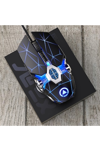 Yındıao 3200dpı 4 Modlu Ayarlanabilir 7 Tuşlu Rgb Işık Kablolu Oyun Mekanik Fare, Stil: Sessiz Sürüm Siyah Diğer