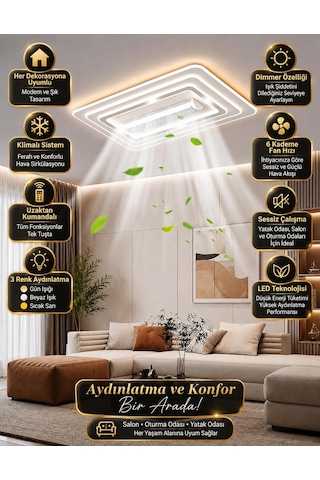 Akıllı Tavan Ayarlanabilir Klima Modu Ayarlanabilir Renk Ve Dimmer Özelliği Beyaz Panel