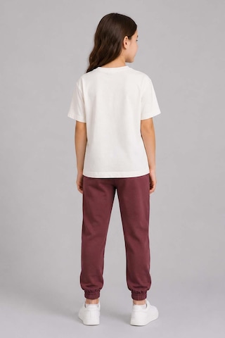 Riccotarz Kız Çocuk Göğsüden Papatya Ve Yazı Detaylı T-shirt Çift Cep Ve İp Detaylı Eşofman Takım Mor