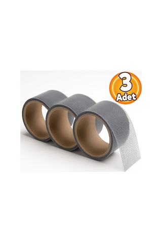 48 Mm X 2 Metre 3 Adet Yapışkanlı Sineklik Tülü Tamir Bandı Yaması Bantı Kopmuş Delik Fiber Tül Ya
