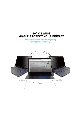 Mufunye 14 İnç 16:9 Dizüstü Bilgisayar İçin Manyetik Gizlilik Filtresi Ekran Koruyucu Pet Malzeme, 0.45mm Kalınlık