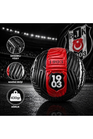 Beşiktaş Futbol Topu Orjinal Maç Topu No:5 Siyah