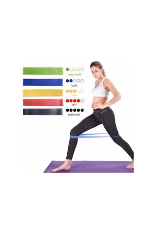 Pilates Direnç Lastiği Aerobik Yoga Gym Egzersiz Bandı Spor Seti