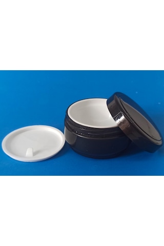 Boş Kozmetik Krem Pomat Kutusu Plastik Krem Kavanozu Plastik Contalı 30 ML Siyah