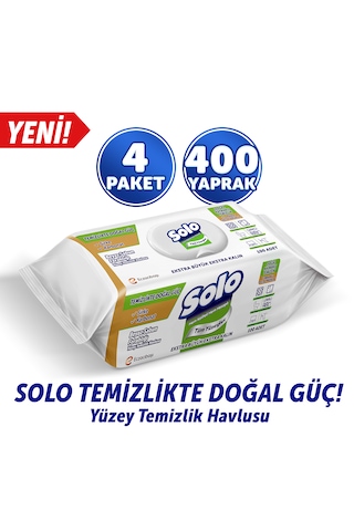 Solo Beyaz Sabun Ferahlığı Yüzey Temizlik Havlusu 4'lü