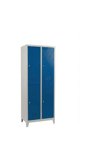 4 Gözlü Standart Soyunma Dolabı Mavi 80x40x198