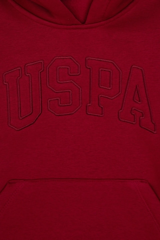 U.S. Polo Assn. Kız Çocuk Koyu Frambuaz Kapüşonlu Şardonlu Basic Sweatshirt 50314311-VR104