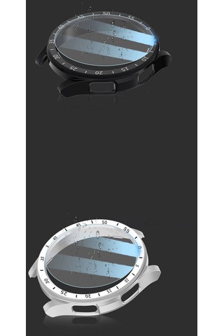 Samsung Galaxy Uyumlu Watch 6 Classic 47mm Sert Kasa Ve Ekran Koruyuculu Rakamlı Gard 29
