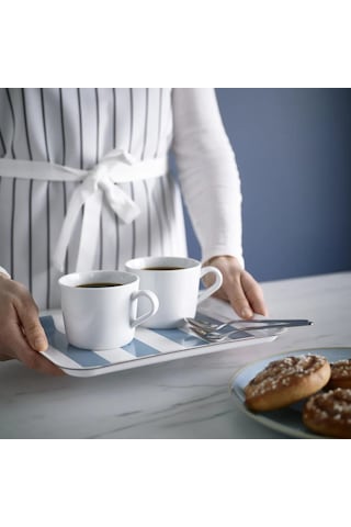Ikea Soldatfısk Tepsi Çizgili Beyaz-gri-mavi 20x28 Cm 90607853 Çok Renkli