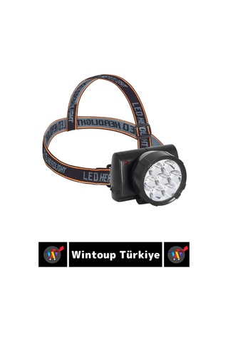 Profesyonel Kamp Avcı Balıkçı Deprem Güçlü Işık 2 Mod Aydınlatma Şarjlı 7 Led'li Kafa Lambası Çok Renkli