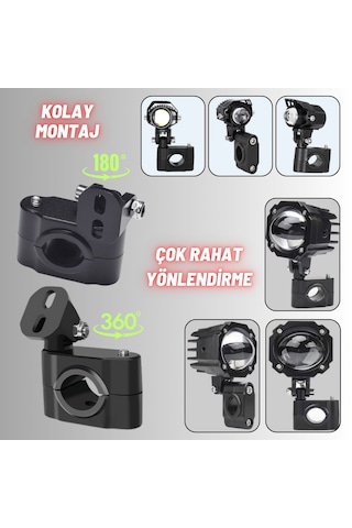 Motosiklet Gidon Koruma Demiri Sis Farı Montaj Ayağı 2 Adet Alüminyum Braket 18-32mm Ayarlanabilir