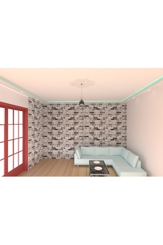 Motifpiyer Lamba Tavan Göbeği-54-model-4gen-iç-egri-56cm-2adet Beyaz