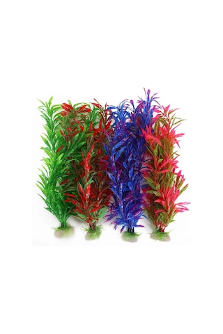 Akvaryum Dekor Plastik Bitki Karışık Renkli 35-50cm 1 Adet
